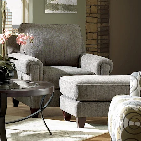 Casual Contemporary Chair and Ottoman